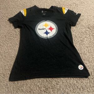 Nike NFL Steelers Preppy Sporty Game Day V Neck Womens M Black fanwear